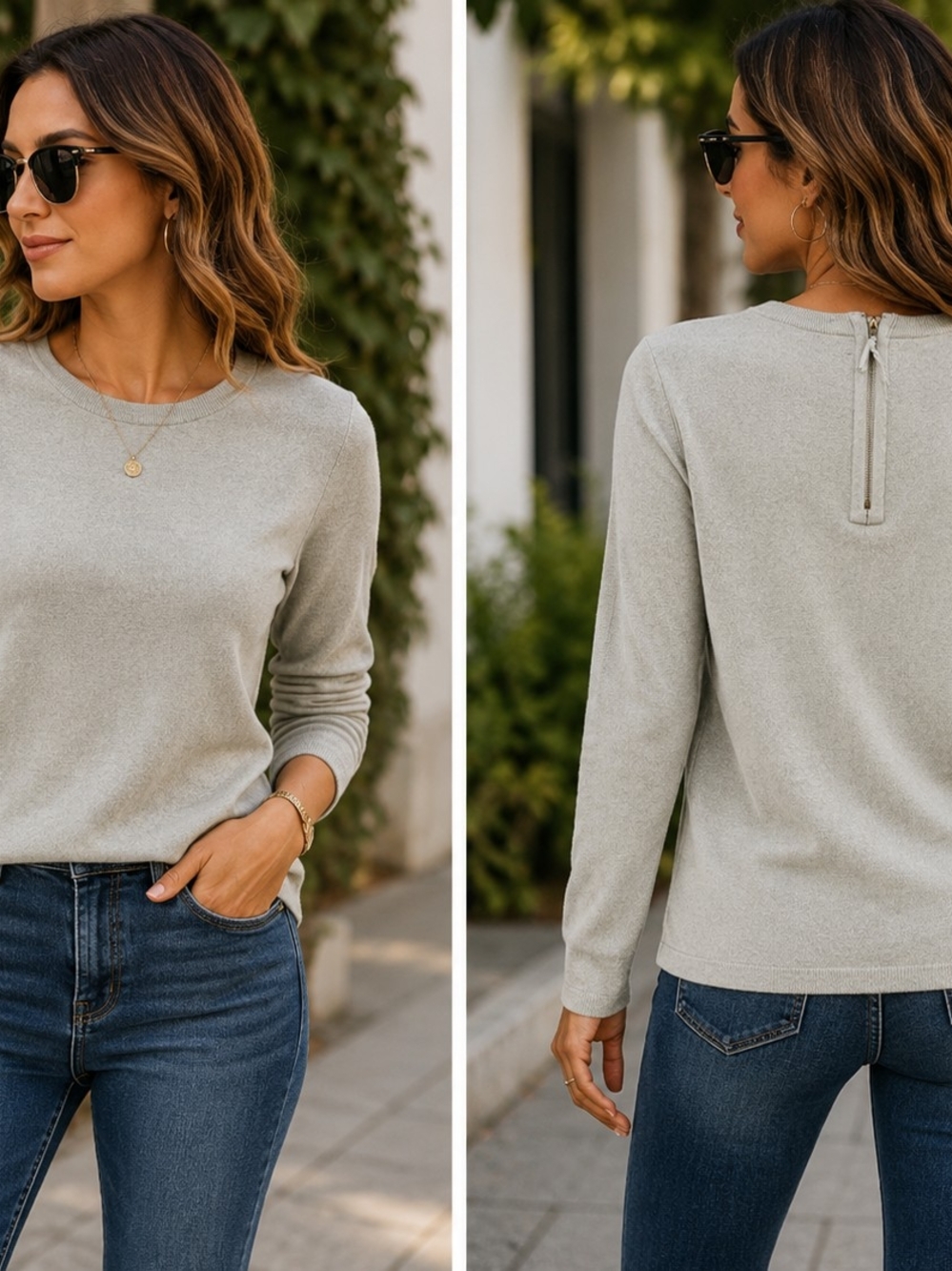 ZARA KNIT Crewneck Long Sleeve Sweater